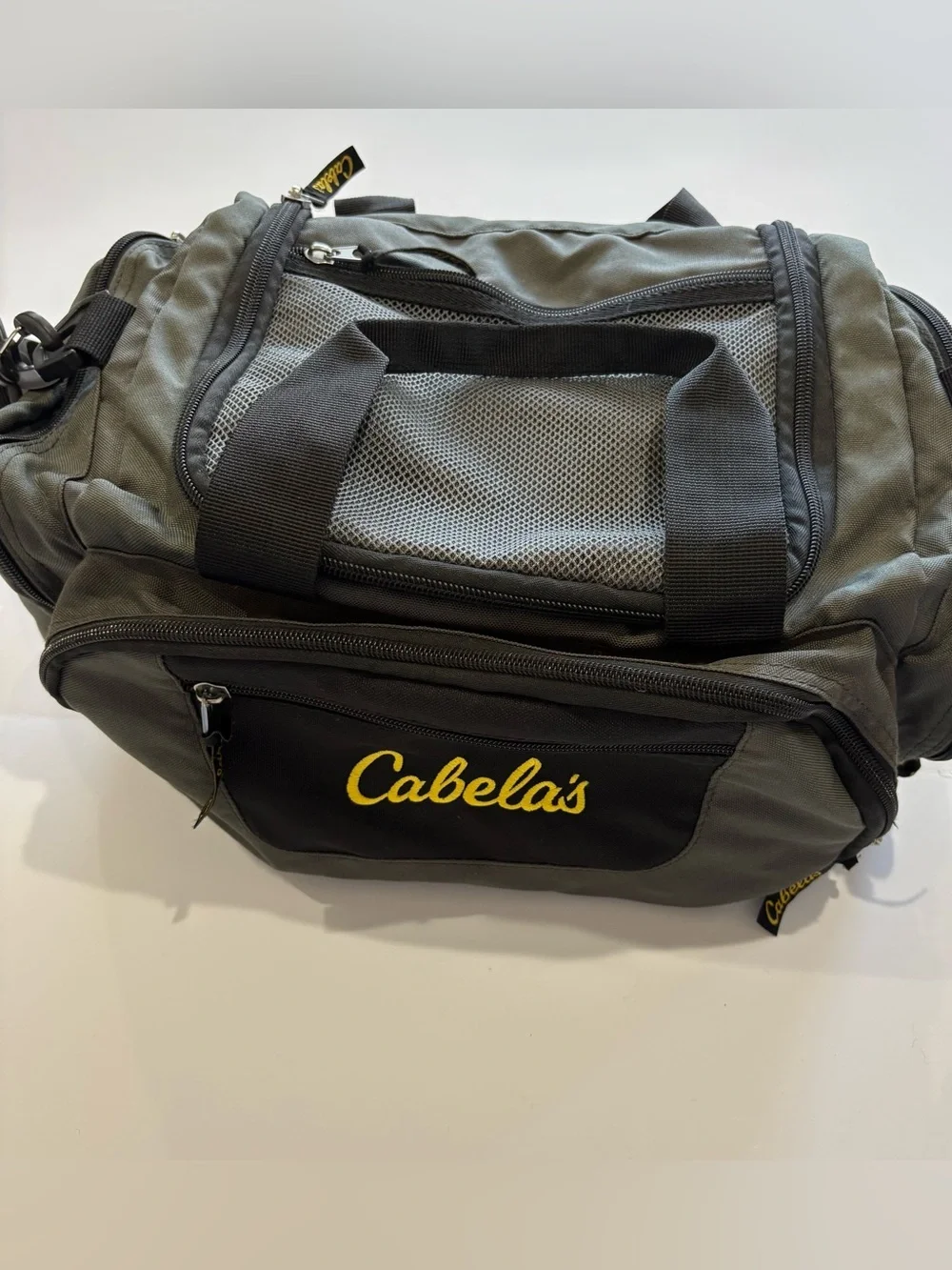 Cabela’s Utility Gear Bag Duffel Travel Fishing Tackle Gray Black 15x10x8